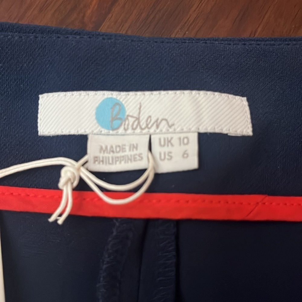 BODEN High Waisted Wide Leg Trousers in Navy Size 6 NWT - Picture 9 of 9